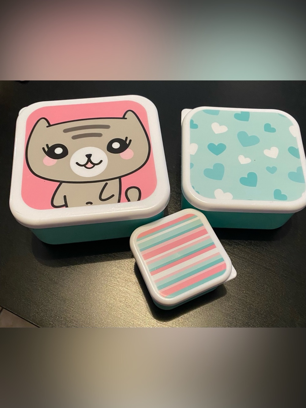 Cat Bento Boxes Tum Tum “Bluebell the Cat” Nesting Snack Boxes